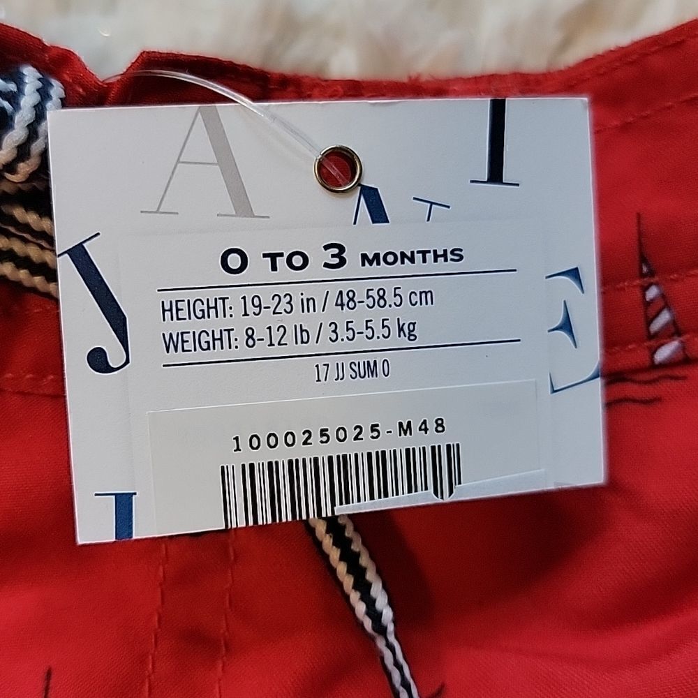 JANIE AND JACK RED SAILBOAT SWIM TRUNKS, SIZE 0-3 MONTHS - NEW! - Picture 4 of 7